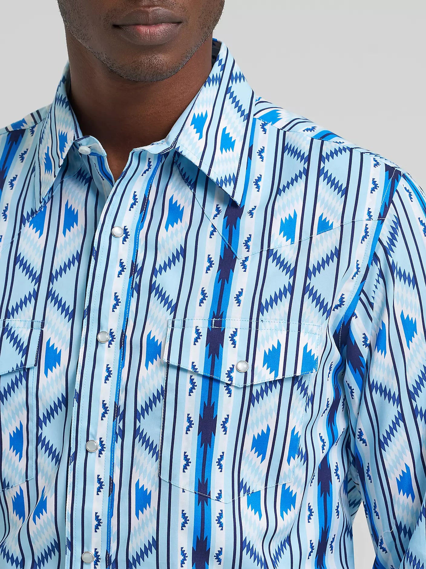 Wrangler Mens Checotah® Long Sleeve Western Snap Printed Shirt