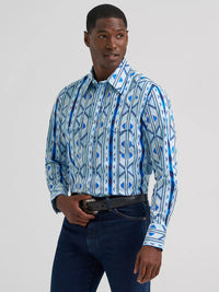 Wrangler Mens Checotah® Long Sleeve Western Snap Printed Shirt