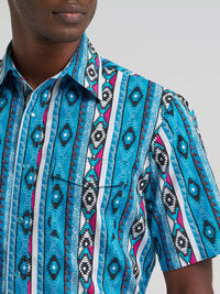 Wrangler Mens Checotah® Short Sleeve Western Snap Shirt