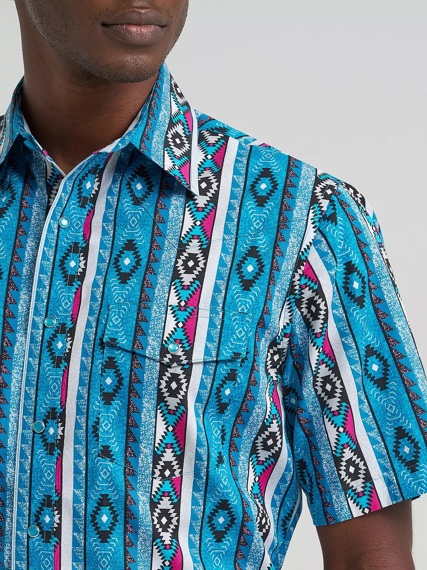 Wrangler Mens Checotah® Short Sleeve Western Snap Shirt