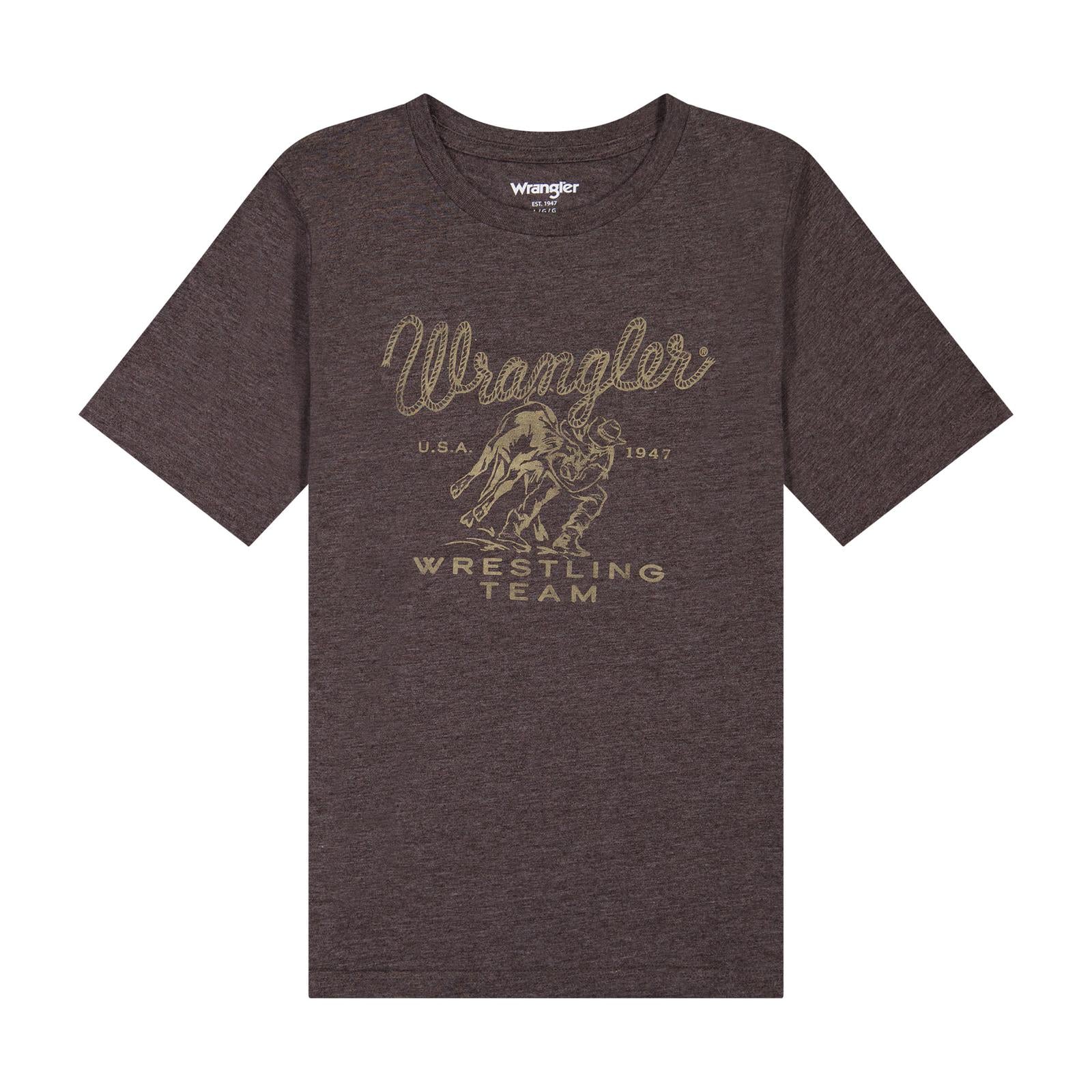 Wrangler Boys Short Sleeve Graphic T-Shirt - Chocolate Torte Heather