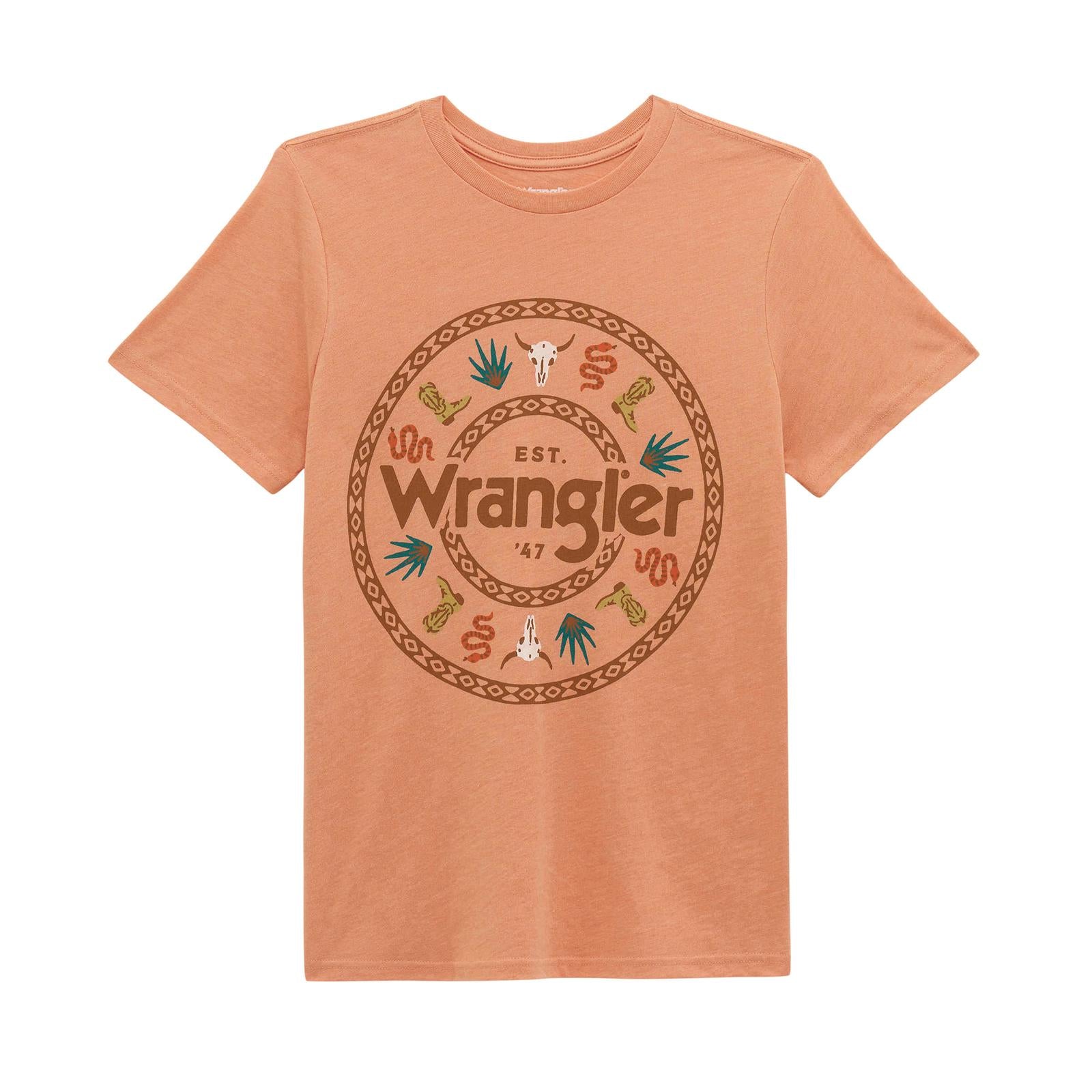 Wrangler Retro Graphic Short Sleeve T-Shirt - Regular Fit - Muted Clay Heather