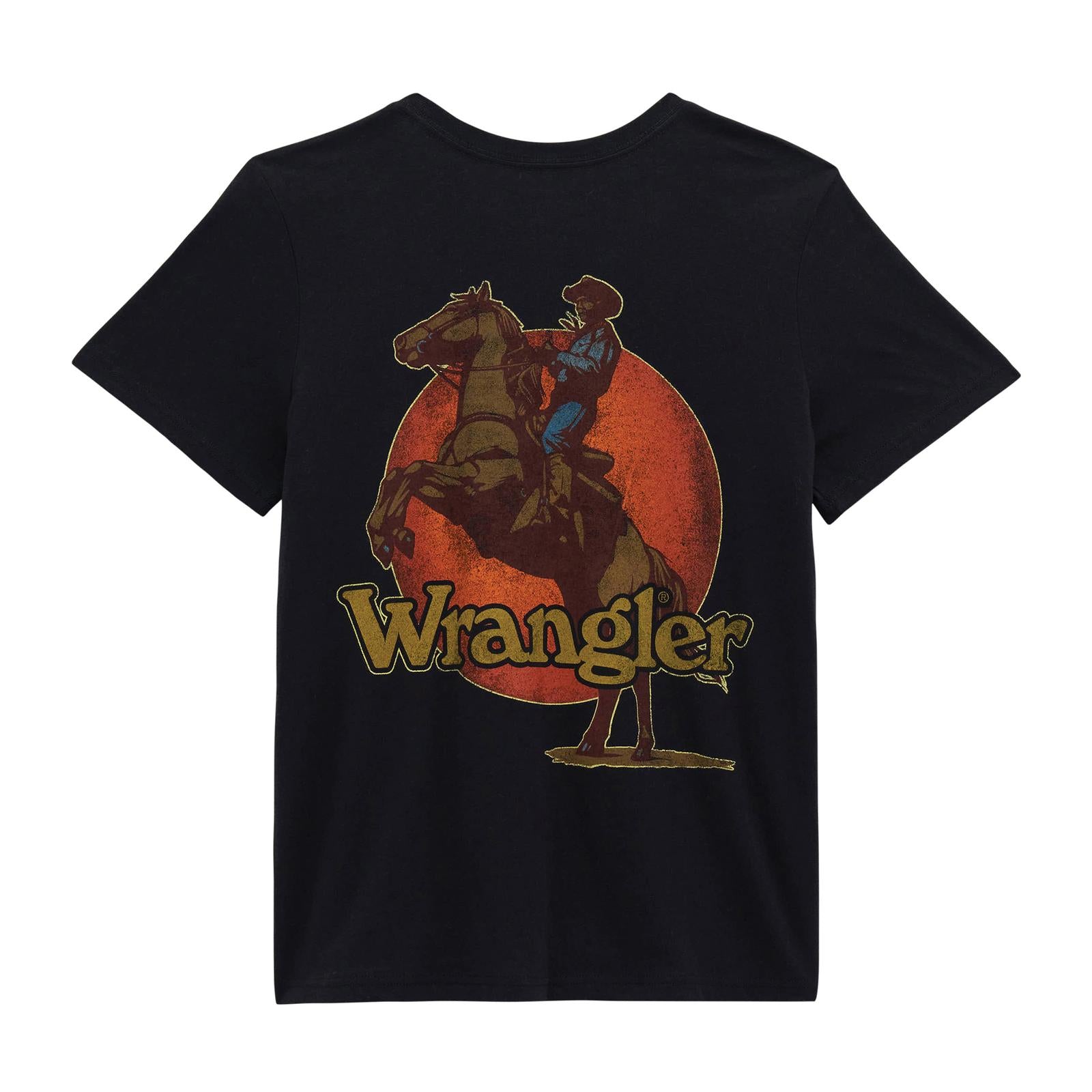 Wrangler Womens Retro Graphic Short Sleeve T-Shirt - Regular Fit - Black Beauty