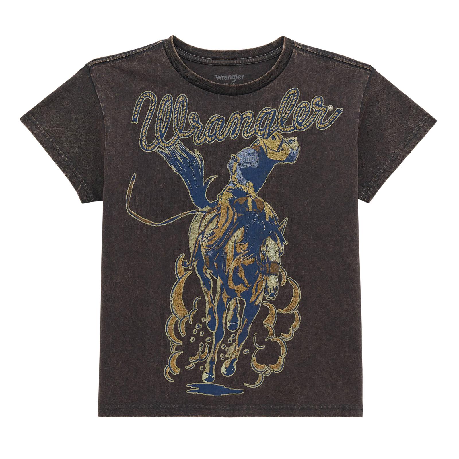 Wrangler Womens Retro Graphic Short Sleeve T-Shirt - Regular Fit - Phantom