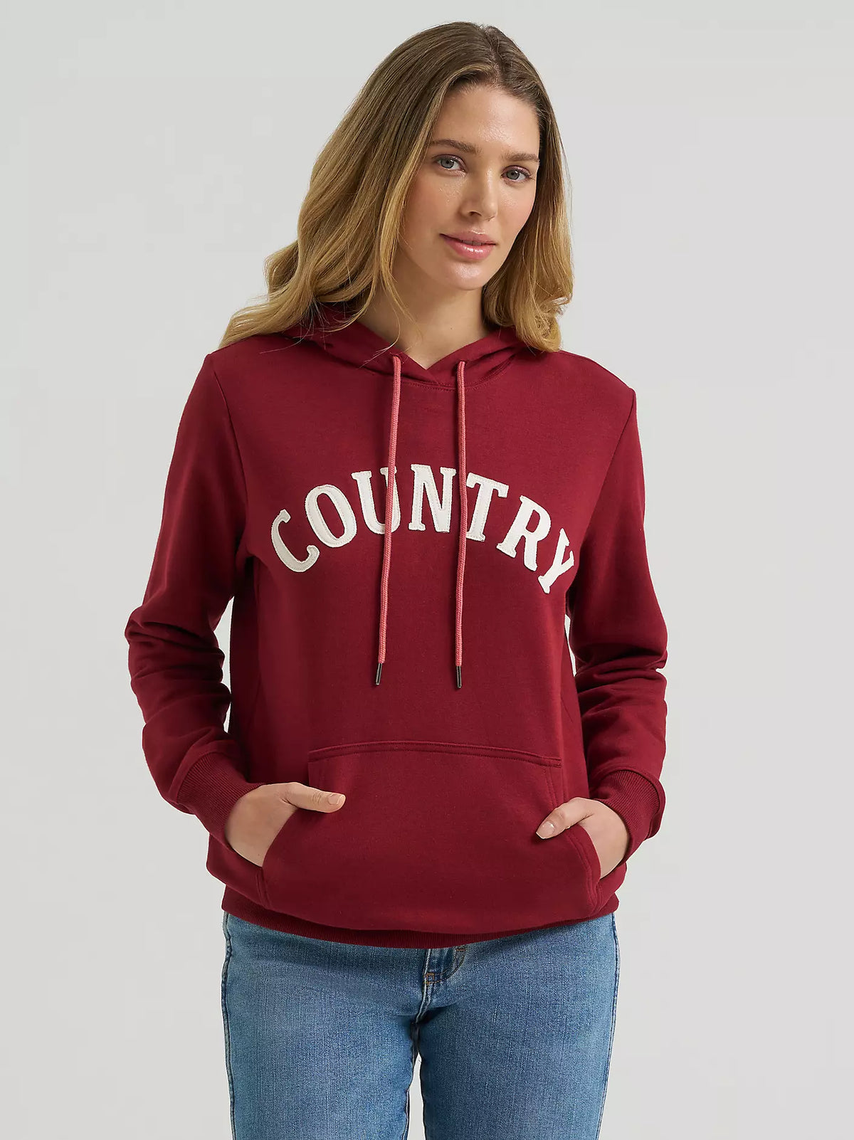 Wrangler Womens Country Applique Pullover Hoodie - Pomegranate