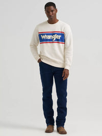 Wrangler Mens Legacy Logo Graphic Fleece Sweatshirt - Antique White