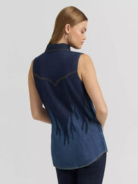 Wrangler Lainey Wilson x Wrangler Flame Sleeveless Denim Shirt