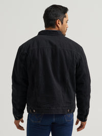 Wrangler Mens Retro Denim Jacket - Sherpa Lined - Caviar