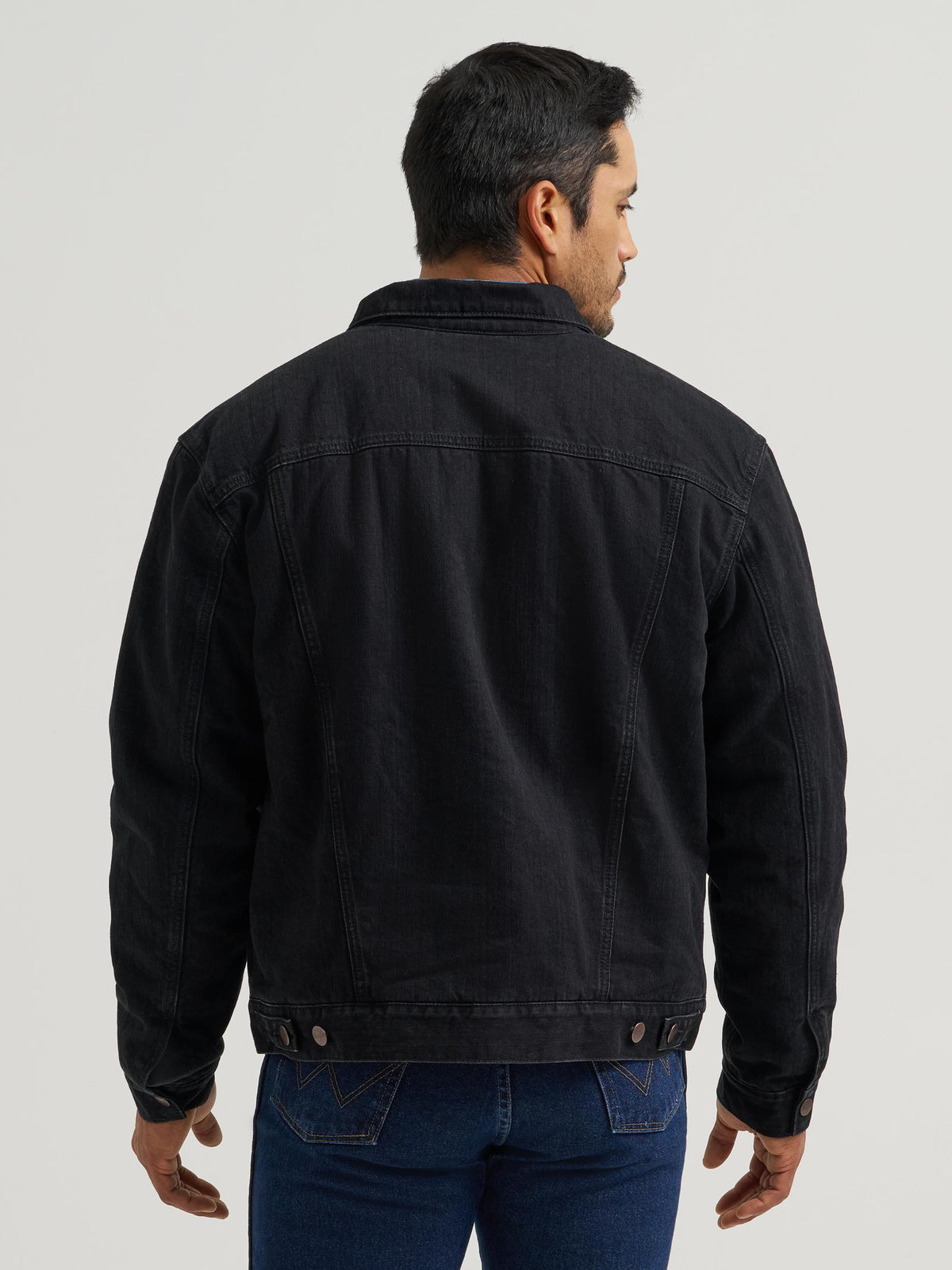 Wrangler Mens Retro Denim Jacket - Sherpa Lined - Caviar