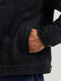 Wrangler Mens Retro Denim Jacket - Sherpa Lined - Caviar