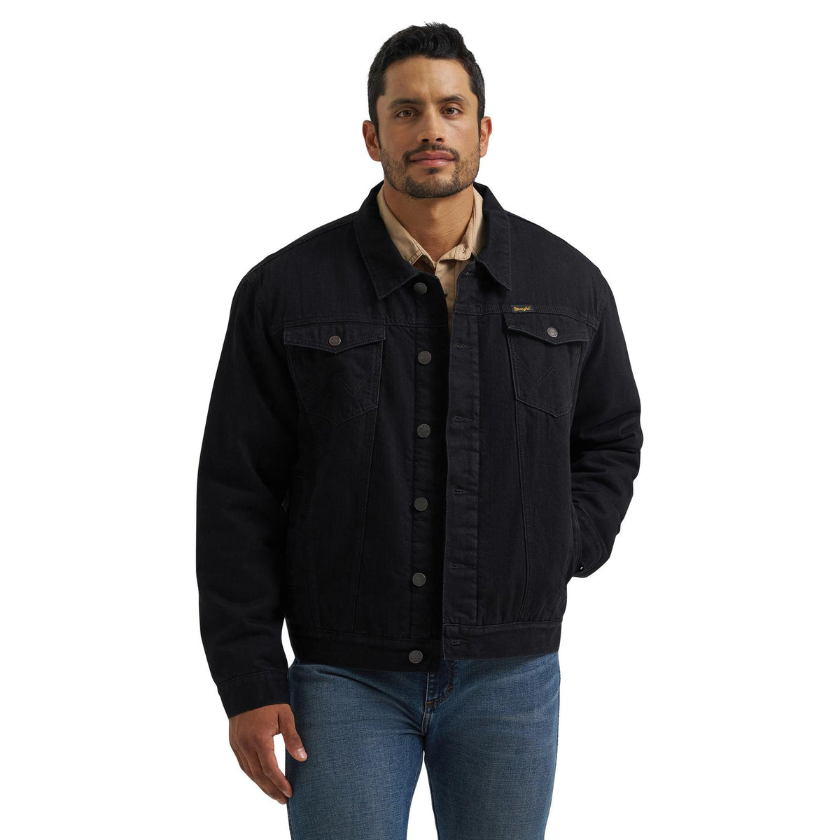 Wrangler Mens Retro Denim Jacket - Sherpa Lined - Caviar