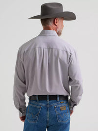 Wrangler Mens George Strait Collection Performance One Pocket Long Sleeve Shirt - Relaxed Fit - Blue
