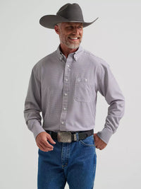 Wrangler Mens George Strait Collection Performance One Pocket Long Sleeve Shirt - Relaxed Fit - Blue