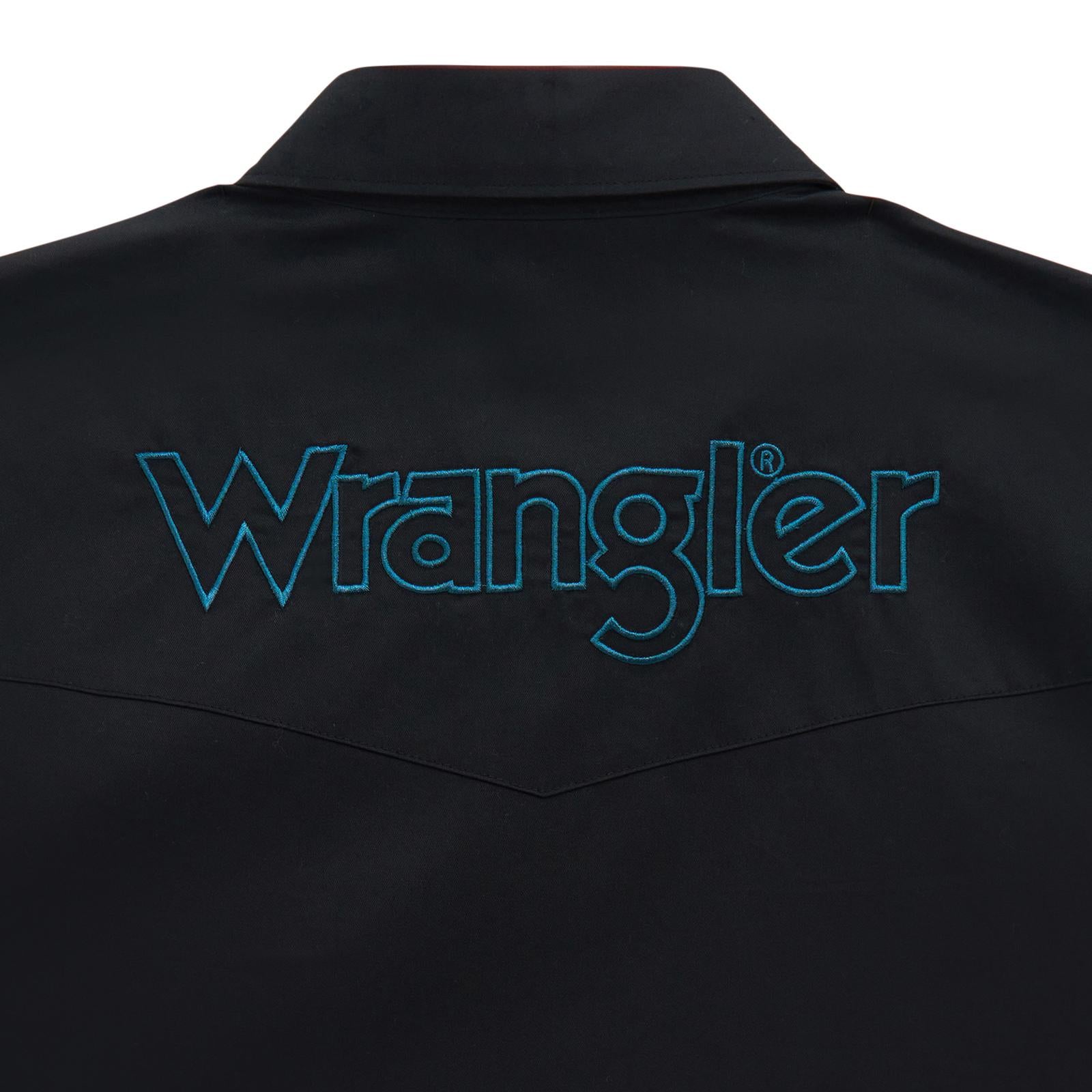 Wrangler Long Sleeve Logo Shirt - Snaps - Black