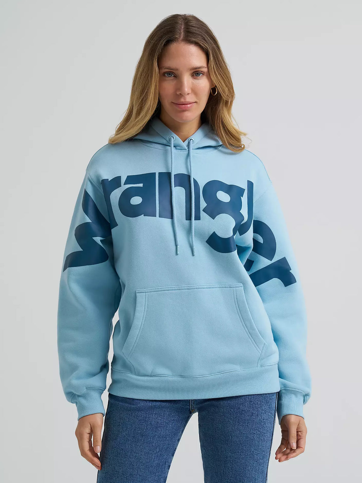 Wrangler Womens Wide Open Spaces Logo Hoodie - Sky Ridge