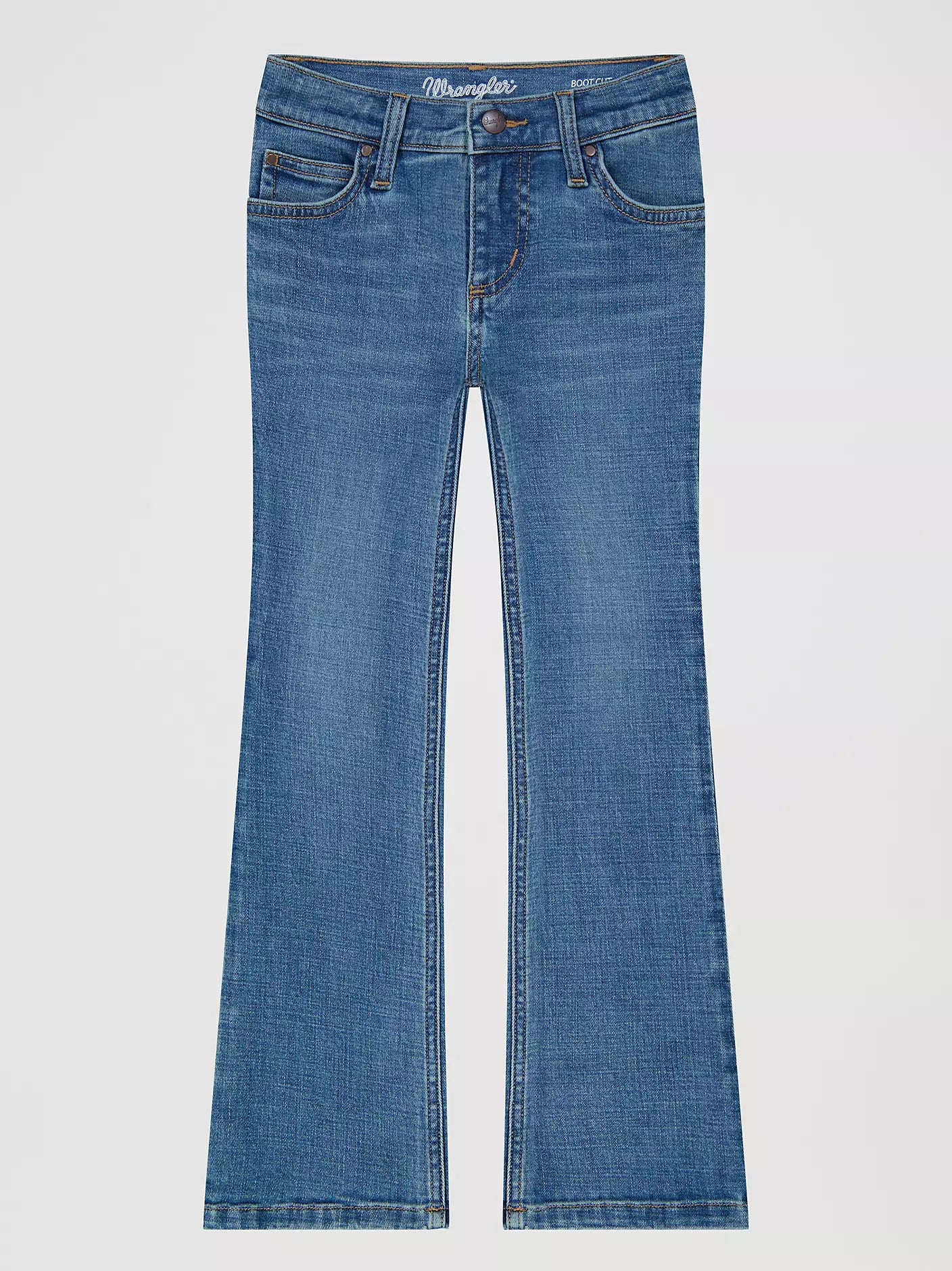 Wrangler Girls Jeans with Teal "W" on Pocket with Patch