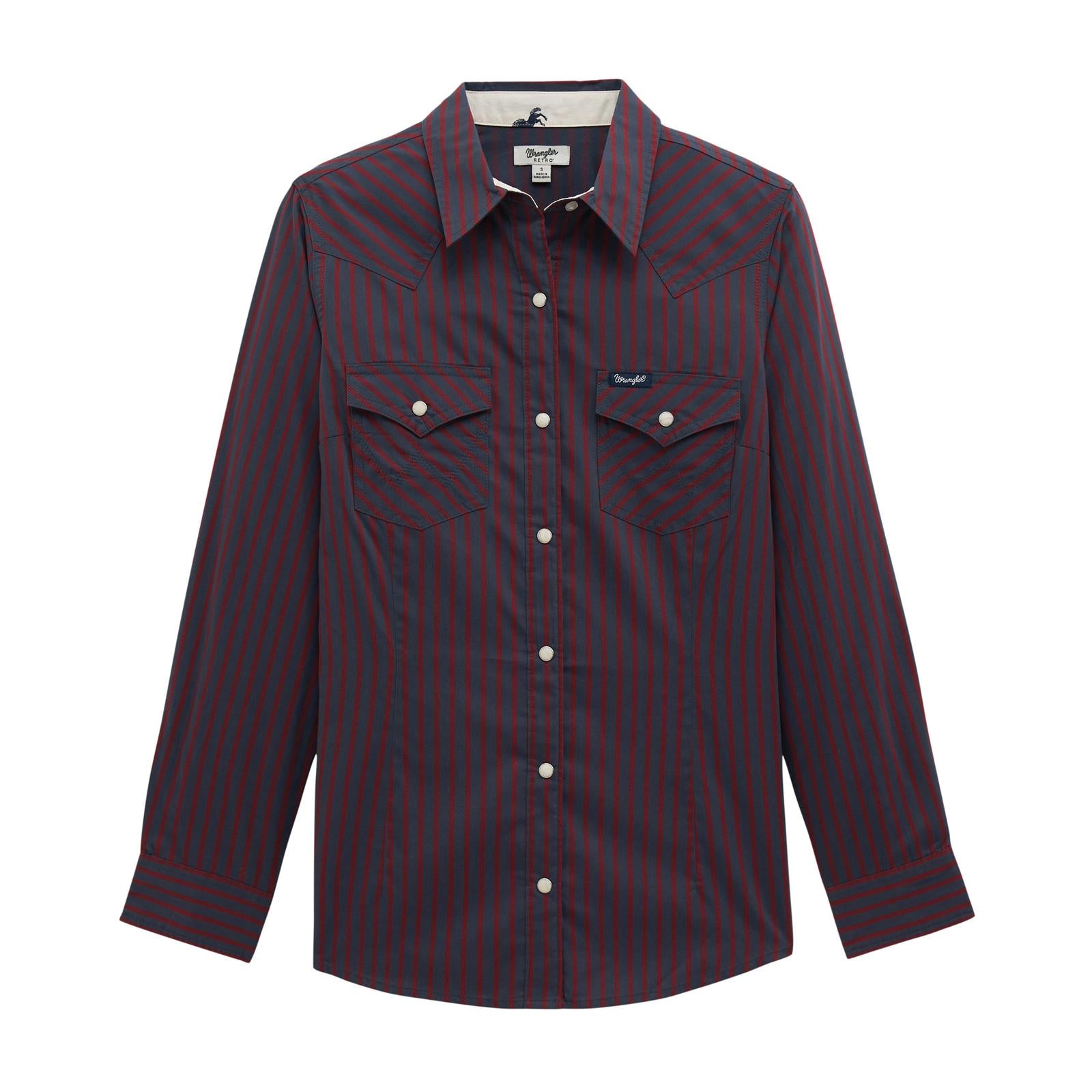 Wrangler Retro Western Dress Snap Shirt - Burgundy