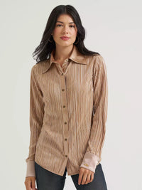 Wrangler Womens  X Lainey Wilson Snap Shirt - Rose Gold