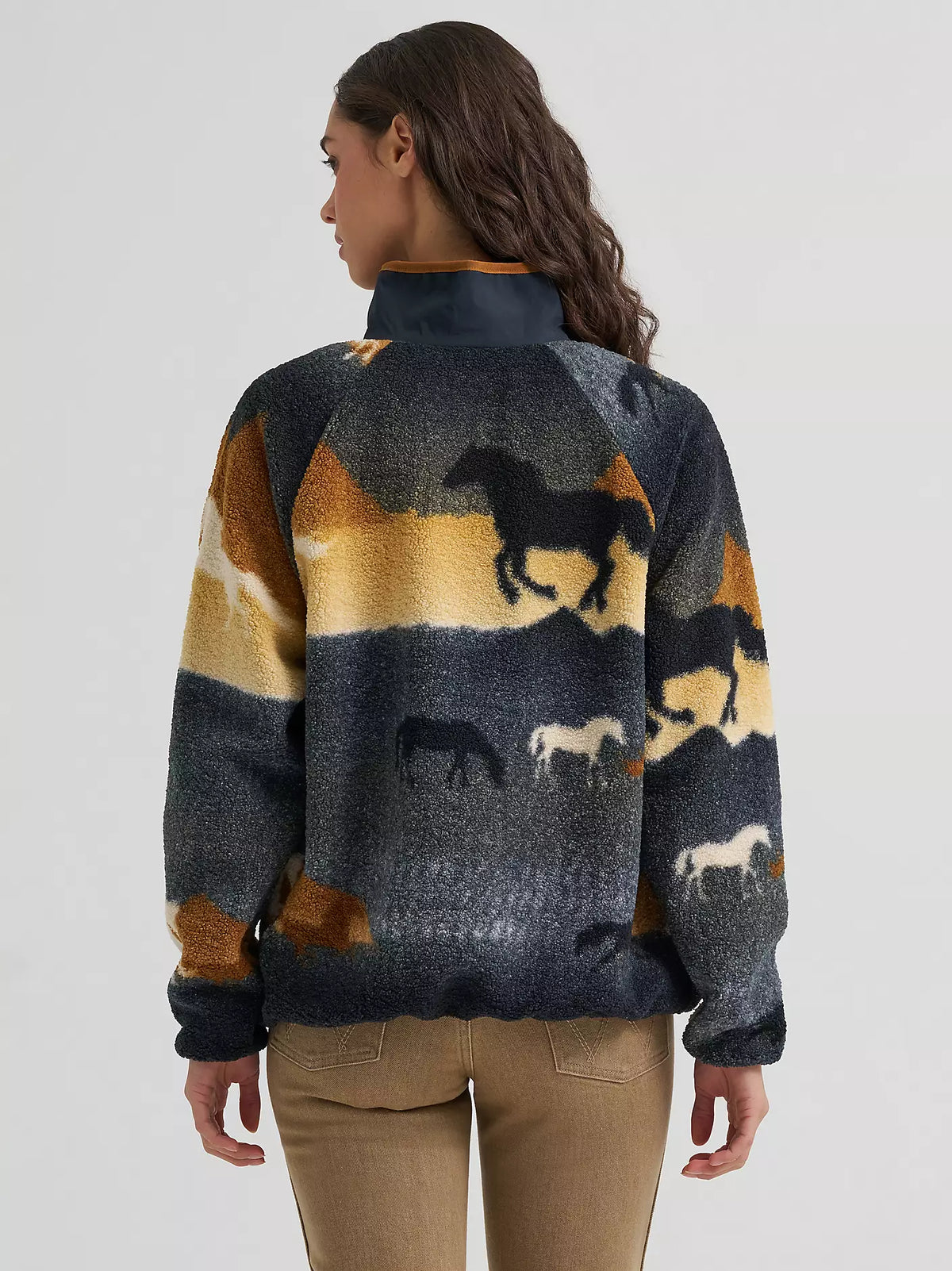Wrangler Womens Hay Away Big Sky Sherpa Snap Jacket - Desert Tapestry
