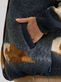 Wrangler Womens Hay Away Big Sky Sherpa Snap Jacket - Desert Tapestry