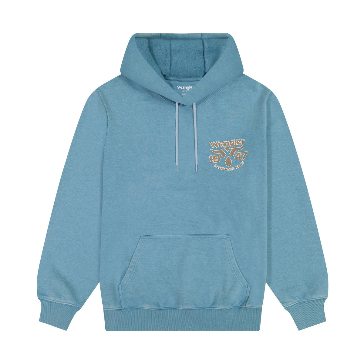 Wrangler Mens  Western Hoodie - Regular Fit - Adriatic Blue
