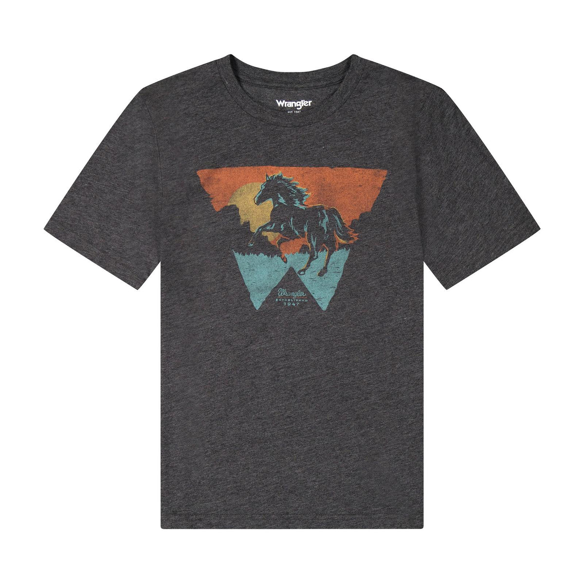 Wrangler Boys Short Sleeve Graphic T-Shirt - Black Beauty Heather