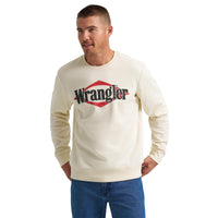 Wrangler Mens  Crew Fleece - Regular Fit - Antique White