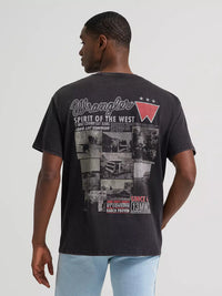 Wrangler Mens Ranch Archive Graphic T-Shirt - Black