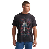 Wrangler Mens  Graphic Short Sleeve T-Shirt - Vintage Fit - Black Beauty