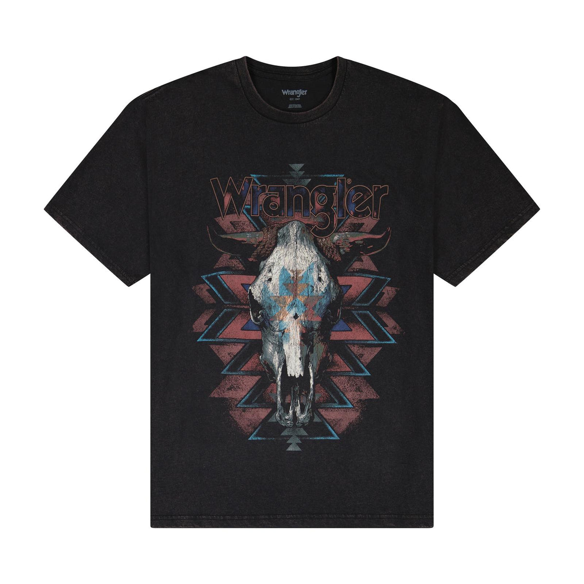 Wrangler Mens  Graphic Short Sleeve T-Shirt - Vintage Fit - Black Beauty