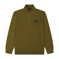 Wrangler Mens 1/4 Zip Fleece Pullover - Regular Fit - Dark Olive