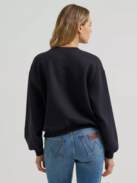 Wrangler Womens Logo Canyon Crew Pullover - Black