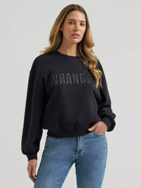 Wrangler Womens Logo Canyon Crew Pullover - Black