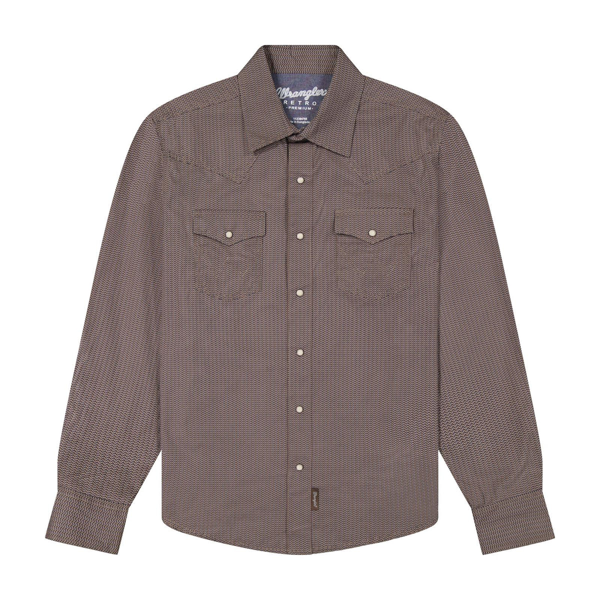 Wrangler Retro® Premium Long Sleeve Snap Shirt - Modern Fit - Rust Multi
