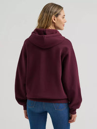 Wrangler Womens Wide Open Spaces Logo Hoodie - Port Wine