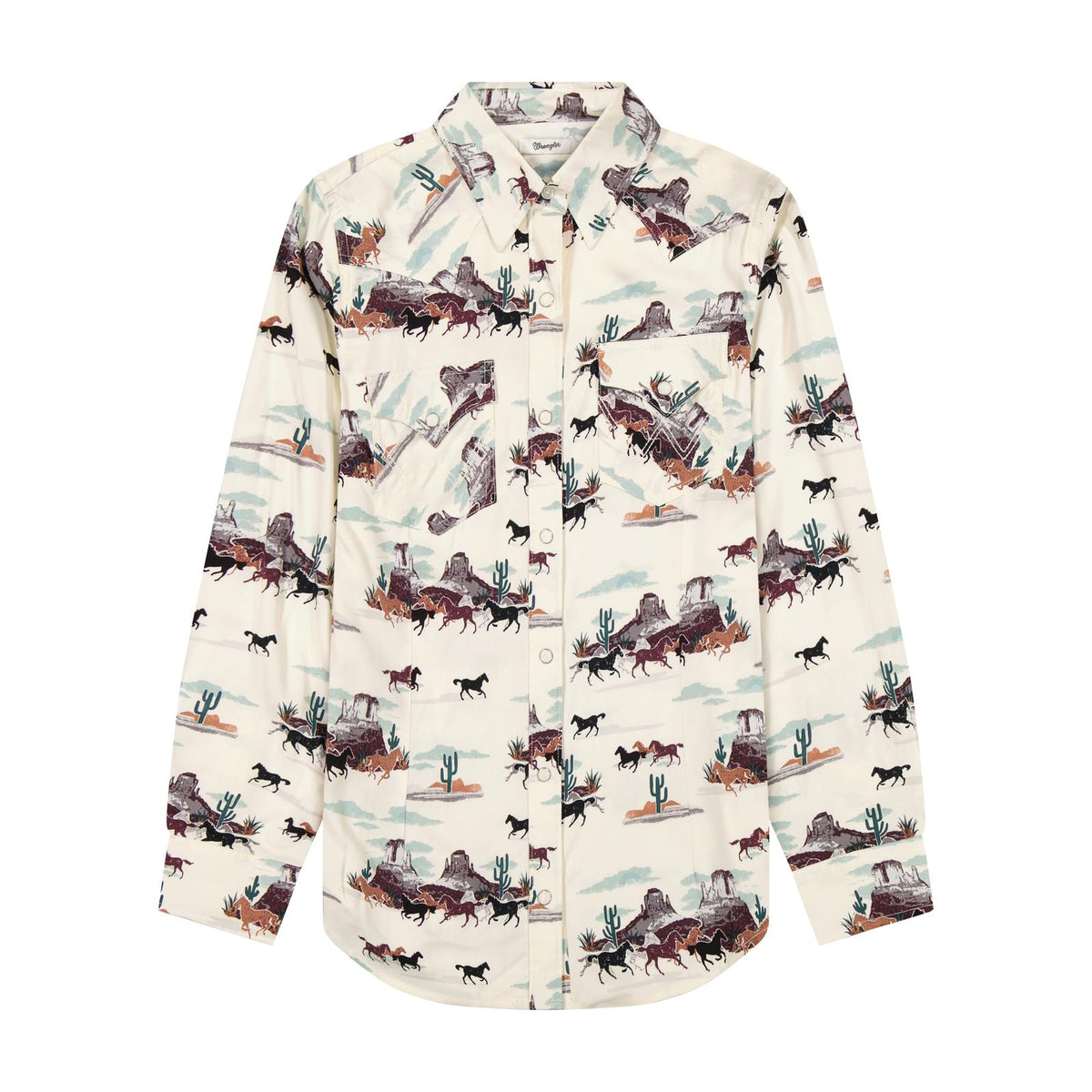 Wrangler Retro Punchy Western Snap Shirt - White