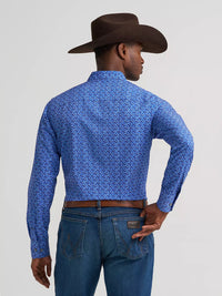 Wrangler Mens Cody Johnson Performance Button Down Shirt - Blue Canyon
