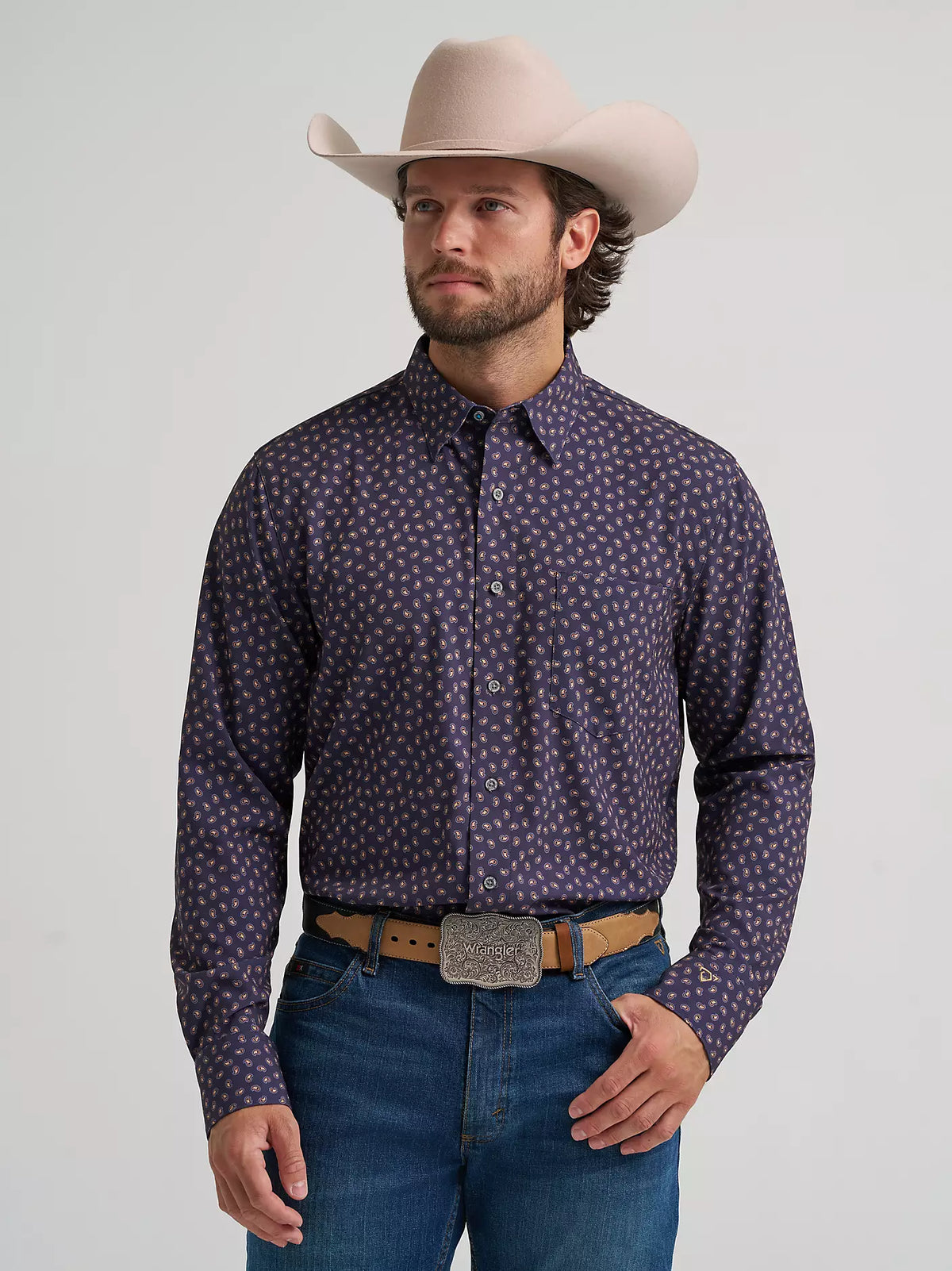 Wrangler Mens Cody Johnson Performance Button Down Shirt