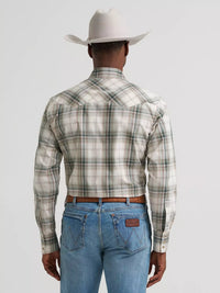 Wrangler Mens Retro Long Sleeve Sawtooth Snap Pocket Western Shirt - Olive Toast