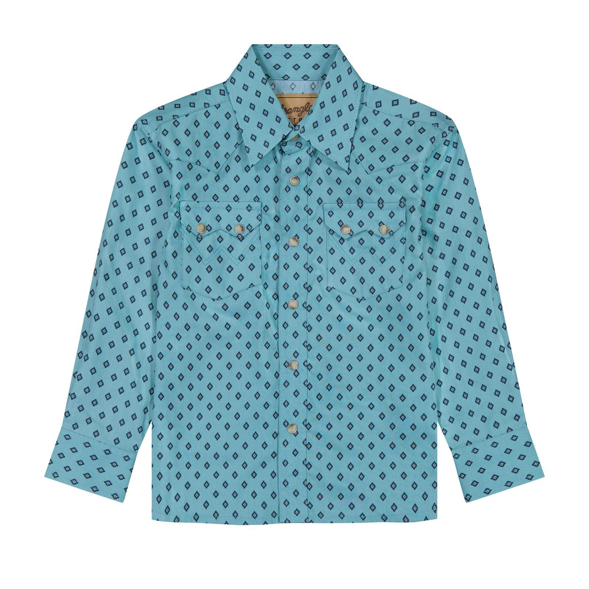 Wrangler Boys Retro Long Sleeve Shirts - Turqoiuse