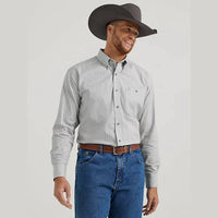 WRANGLER MENS GEORGE STRAIT SHIRT - GREY HATCHES