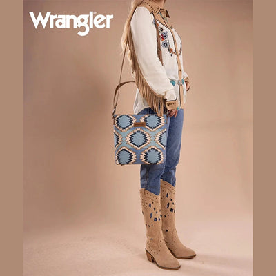 WRANGLER DUAL SIDED PRINT CANVAS SHOULDER BAG