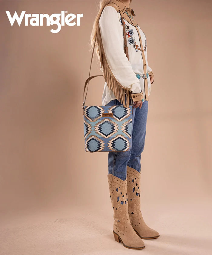 WRANGLER DUAL SIDED PRINT CANVAS SHOULDER BAG