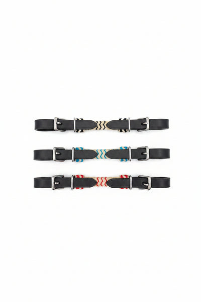 RAWHIDE LEATHER CURB STRAP WITH BRAIDING