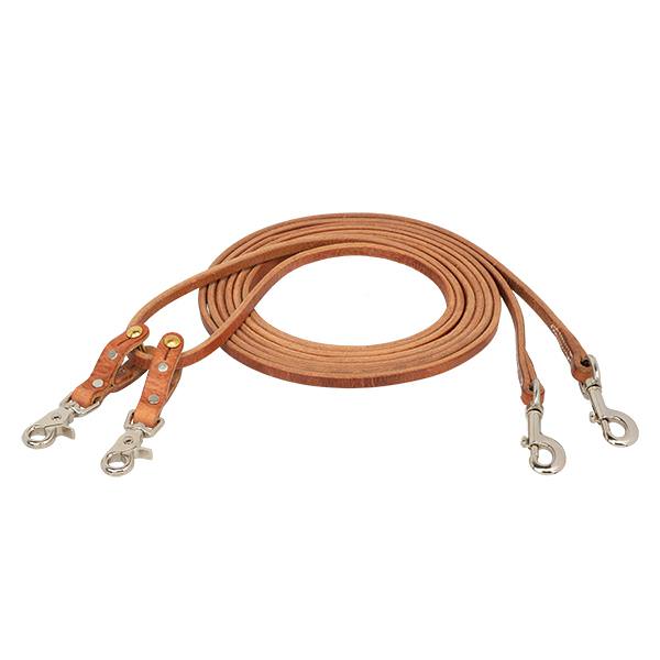 WEAVER LEATHER ROUNDED DRAW REINS - HARNESS LEATHER