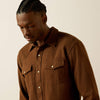 ARIAT MENS HYDE RETRO FIT SHIRT - DARK BROWN