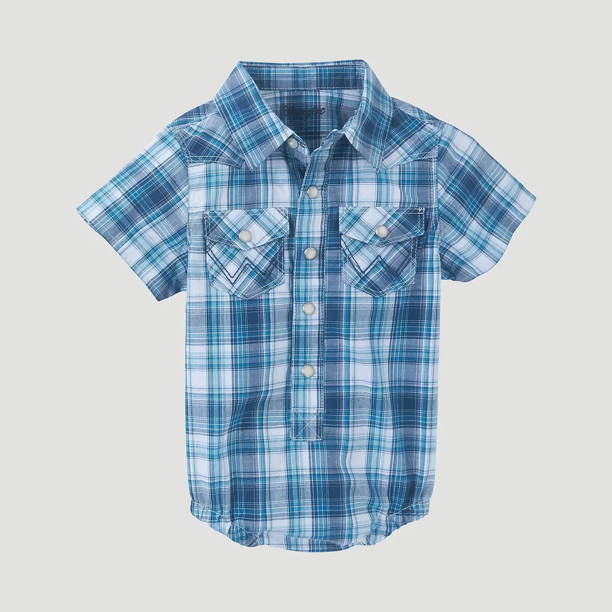 WRANGLER BABY BOY BODYSUIT - TEAL PLAID