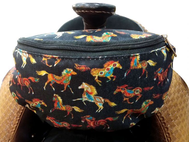 INSULATED NYLON SADDLE POUCH - PRINTS