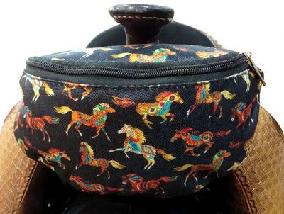 INSULATED NYLON SADDLE POUCH - PRINTS