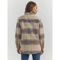 WRANGLER WOMENS SOUTHWESTERN PRINT SHACKET - DOE STRIPE